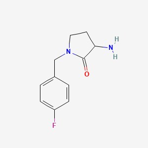 molecular formula C11H13FN2O B1522603 3-Amino-1-(4-fluorobenzyl)pyrrolidin-2-one CAS No. 483366-27-4