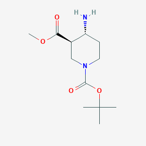 molecular formula C12H22N2O4 B15226119 1-(tert-Butyl) 3-methyl (3R,4R)-4-aminopiperidine-1,3-dicarboxylate 