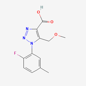 molecular formula C12H12FN3O3 B1522624 1-(2-fluoro-5-methylphenyl)-5-(methoxymethyl)-1H-1,2,3-triazole-4-carboxylic acid CAS No. 1340838-99-4