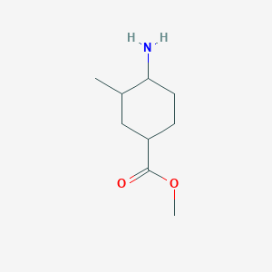 molecular formula C9H17NO2 B15226676 Methyl 4-amino-3-methylcyclohexane-1-carboxylate 