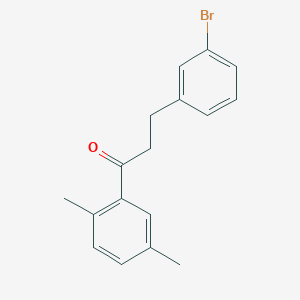 molecular formula C17H17BrO B1522668 3-(3-Bromophenyl)-1-(2,5-dimethylphenyl)propan-1-one CAS No. 898760-24-2