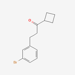 molecular formula C13H15BrO B1522669 2-(3-Bromophenyl)ethyl cyclobutyl ketone CAS No. 898760-89-9