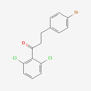 molecular formula C15H11BrCl2O B1522670 3-(4-Bromophenyl)-1-(2,6-dichlorophenyl)propan-1-one CAS No. 898762-04-4
