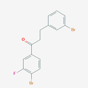 molecular formula C15H11Br2FO B1522677 1-(4-Bromo-3-fluorophenyl)-3-(3-bromophenyl)propan-1-one CAS No. 898760-36-6