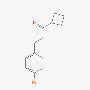 molecular formula C13H15BrO B1522678 2-(4-Bromophenyl)ethyl cyclobutyl ketone CAS No. 898762-08-8