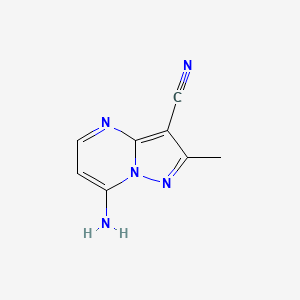 molecular formula C8H7N5 B1522682 7-Amino-2-methylpyrazolo[1,5-a]pyrimidine-3-carbonitrile CAS No. 1203898-13-8