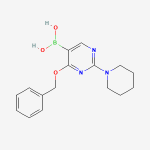 molecular formula C16H20BN3O3 B1522725 4-BENZYLOXY-2-PIPERIDINE-1-YL-PYRIMIDINE-5-BORONIC ACID CAS No. 1309980-72-0