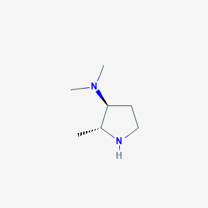 molecular formula C7H16N2 B15227264 Rel-(2R,3S)-N,N,2-trimethylpyrrolidin-3-amine 