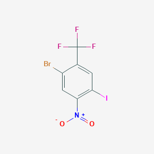 B1522750 1-Bromo-4-iodo-5-nitro-2-(trifluoromethyl)benzene CAS No. 1187385-82-5