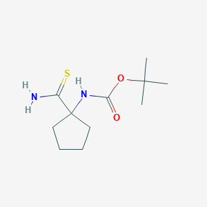 molecular formula C11H20N2O2S B1522815 tert-butyl N-(1-carbamothioylcyclopentyl)carbamate CAS No. 845643-62-1