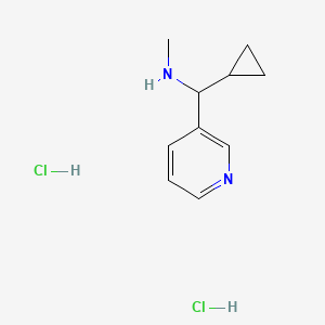 molecular formula C10H16Cl2N2 B1522825 [Cyclopropyl(pyridin-3-yl)methyl](methyl)amine dihydrochloride CAS No. 1258639-61-0