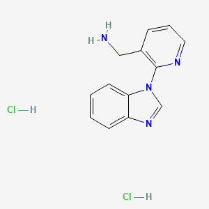 molecular formula C13H14Cl2N4 B1522826 [2-(1H-1,3-benzodiazol-1-yl)pyridin-3-yl]methanamine dihydrochloride CAS No. 1258650-69-9