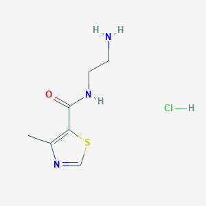 molecular formula C7H12ClN3OS B1522845 N-(2-aminoethyl)-4-methyl-1,3-thiazole-5-carboxamide hydrochloride CAS No. 1251925-03-7