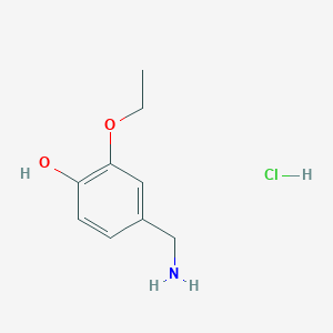 molecular formula C9H14ClNO2 B1522848 4-(Aminomethyl)-2-ethoxyphenol hydrochloride CAS No. 105026-85-5