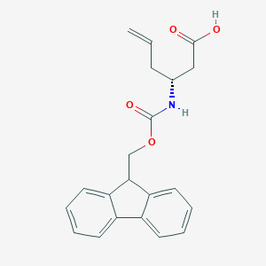 molecular formula C21H21NO4 B152286 (R)-3-((((9H-芴-9-基)甲氧基)羰基)氨基)己-5-烯酸 CAS No. 269726-95-6
