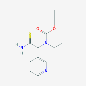 molecular formula C14H21N3O2S B1522878 tert-butyl N-[carbamothioyl(pyridin-3-yl)methyl]-N-ethylcarbamate CAS No. 1303890-55-2