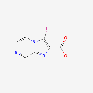 molecular formula C8H6FN3O2 B15229122 Methyl3-fluoroimidazo[1,2-a]pyrazine-2-carboxylate 