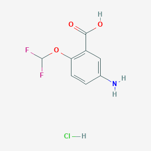 molecular formula C8H8ClF2NO3 B1522963 5-Amino-2-(difluoromethoxy)benzoic acid hydrochloride CAS No. 1269152-29-5