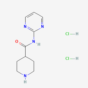molecular formula C10H16Cl2N4O B1522983 N-(pyrimidin-2-yl)piperidine-4-carboxamide dihydrochloride CAS No. 1308646-67-4