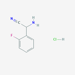 molecular formula C8H8ClFN2 B1522987 2-Amino-2-(2-fluorophenyl)acetonitrile hydrochloride CAS No. 1251923-68-8