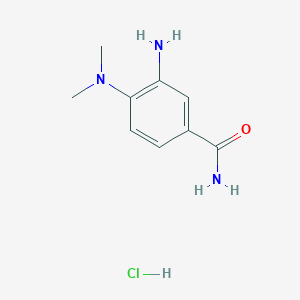 molecular formula C9H14ClN3O B1522996 3-Amino-4-(dimethylamino)benzamide hydrochloride CAS No. 1258640-75-3