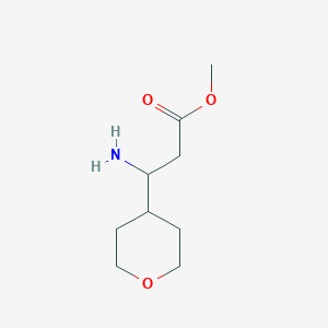 molecular formula C9H17NO3 B15230026 Methyl 3-amino-3-(oxan-4-yl)propanoate 