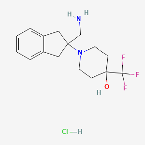 1-(2-(Aminomethyl)-2,3-dihydro-1H-inden-2-YL)-4-(trifluoromethyl)piperidin-4-OL hydrochloride
