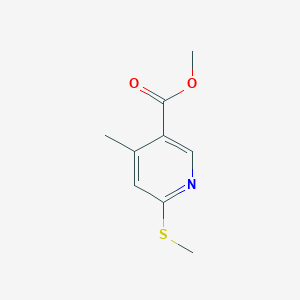 molecular formula C9H11NO2S B15230487 Methyl 4-methyl-6-(methylthio)nicotinate 