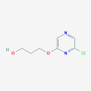 molecular formula C7H9ClN2O2 B1523060 3-[(6-Chloropyrazin-2-yl)oxy]propan-1-ol CAS No. 1152557-12-4