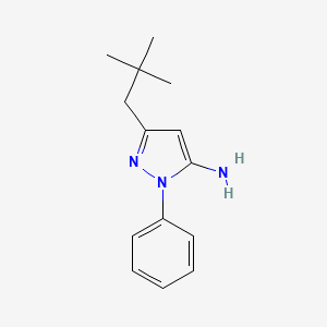 molecular formula C14H19N3 B1523072 3-(2,2-dimethylpropyl)-1-phenyl-1H-pyrazol-5-amine CAS No. 1152652-73-7