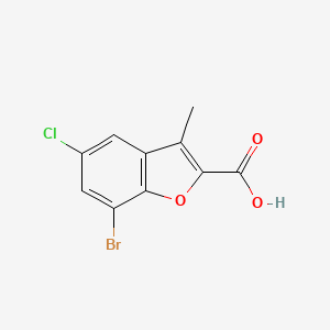 molecular formula C10H6BrClO3 B1523088 7-Bromo-5-chloro-3-methyl-1-benzofuran-2-carboxylic acid CAS No. 1019111-85-3