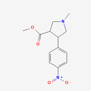 molecular formula C13H16N2O4 B15231078 Methyl 1-methyl-4-(4-nitrophenyl)pyrrolidine-3-carboxylate 