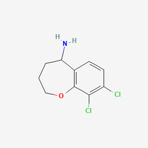 molecular formula C10H11Cl2NO B1523116 8,9-Dichloro-2,3,4,5-tetrahydro-1-benzoxepin-5-amine CAS No. 1152598-46-3