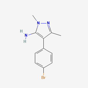 molecular formula C11H12BrN3 B1523121 4-(4-Bromophenyl)-2,5-dimethylpyrazol-3-amine CAS No. 1152678-01-7