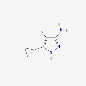 molecular formula C7H11N3 B1523122 3-cyclopropyl-4-methyl-1H-pyrazol-5-amine CAS No. 1187027-13-9