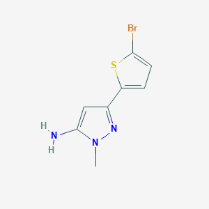 molecular formula C8H8BrN3S B1523123 3-(5-bromothiophen-2-yl)-1-methyl-1H-pyrazol-5-amine CAS No. 1152666-33-5
