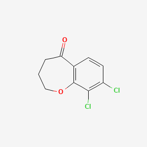 molecular formula C10H8Cl2O2 B1523127 8,9-Dichloro-2,3,4,5-tetrahydro-1-benzoxepin-5-one CAS No. 1094253-83-4