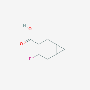 molecular formula C8H11FO2 B15231284 4-Fluorobicyclo[4.1.0]heptane-3-carboxylicacid 