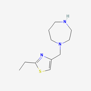 molecular formula C11H19N3S B1523134 1-[(2-Ethyl-1,3-thiazol-4-yl)methyl]-1,4-diazepane CAS No. 1094643-90-9