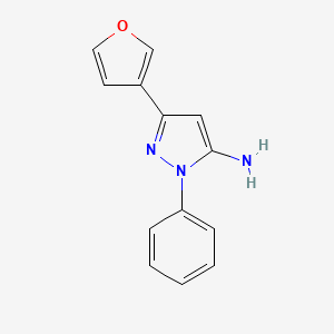 molecular formula C13H11N3O B1523141 3-(呋喃-3-基)-1-苯基-1H-吡唑-5-胺 CAS No. 1152653-28-5