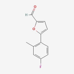 molecular formula C12H9FO2 B1523151 5-(4-Fluoro-2-methylphenyl)furan-2-carbaldehyde CAS No. 1001010-58-7