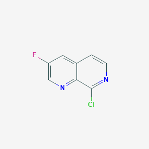 molecular formula C8H4ClFN2 B15231563 8-Chloro-3-fluoro-1,7-naphthyridine 