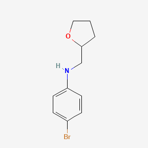molecular formula C11H14BrNO B1523158 4-溴-N-(氧杂环己烷-2-基甲基)苯胺 CAS No. 168475-83-0