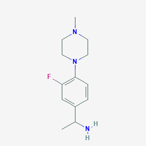 molecular formula C13H20FN3 B1523161 1-[3-Fluoro-4-(4-methylpiperazin-1-yl)phenyl]ethan-1-amine CAS No. 1019552-56-7
