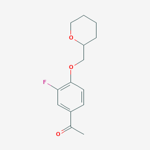1-[3-Fluoro-4-(oxan-2-ylmethoxy)phenyl]ethan-1-one