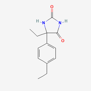 molecular formula C13H16N2O2 B1523185 5-Ethyl-5-(4-ethylphenyl)imidazolidine-2,4-dione CAS No. 1095585-21-9