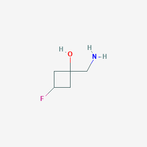 molecular formula C5H10FNO B15231949 1-(Aminomethyl)-3-fluorocyclobutan-1-ol 
