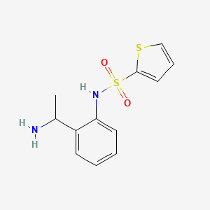 molecular formula C12H14N2O2S2 B1523195 N-[2-(1-aminoethyl)phenyl]thiophene-2-sulfonamide CAS No. 1152913-55-7