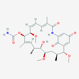 molecular formula C29H40N2O9 B015232 [(4E,6Z,8R,9R,10E,12R,13S,14R,16S,17R)-13-Hydroxy-8,14,17-trimethoxy-4,10,12,16-tetramethyl-3,20,22-trioxo-2-azabicyclo[16.3.1]docosa-1(21),4,6,10,18-pentaen-9-yl] carbamate CAS No. 91700-92-4