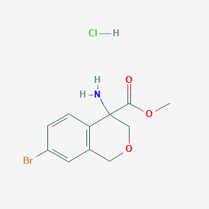 molecular formula C11H13BrClNO3 B15232027 Methyl 4-amino-7-bromoisochromane-4-carboxylate hcl 